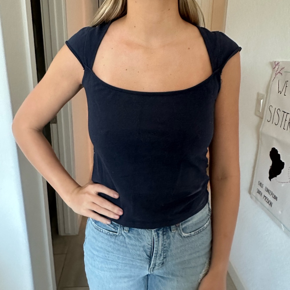 Brandy Melville Dark Blue Crop Top